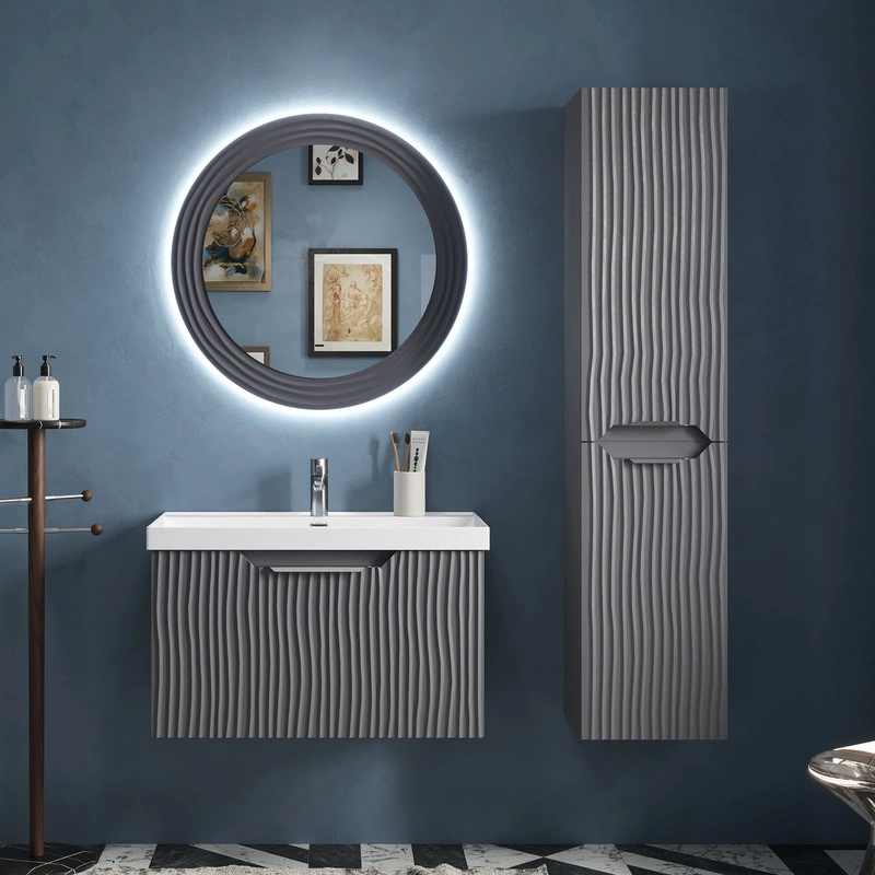 Тумба с раковиной EQUIL Mirage 80 подвесная, 1 ящик, графит софт от магазина Vanna-Vanna.ru!