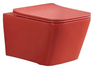 Унитаз SantiLine SL-5007T-MR подвесной, безободковый, с микролифт, красный матовый