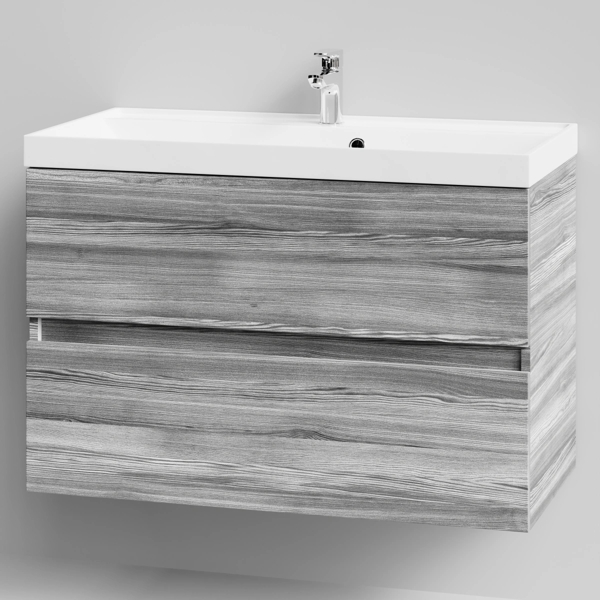 Тумба с раковиной Vod-ok Бест 90  подвесная, Лиственница структурная контрастно-серая от магазина Vanna-Vanna.ru!