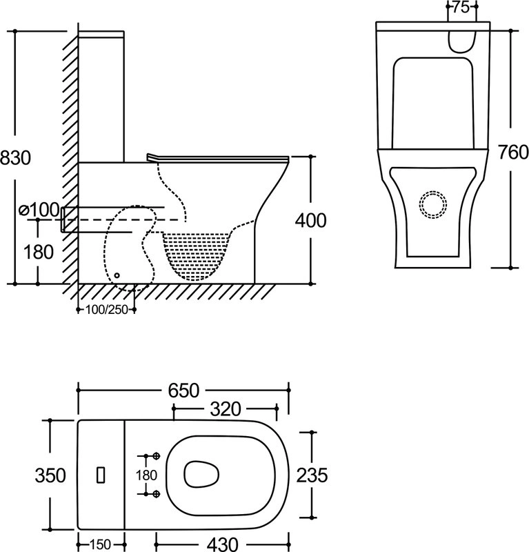 Унитаз SantiLine SL-5043 напольный, безободковый, белый от магазина Vanna-Vanna.ru!