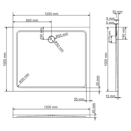 Поддон для душа WasserKRAFT Berkel 48T10