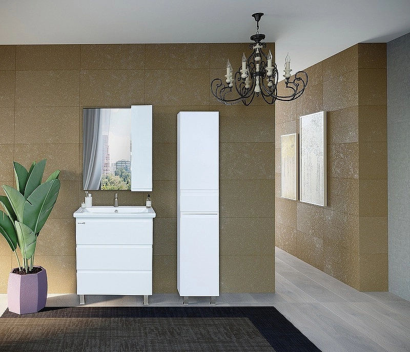 Зеркало со шкафчиком Bellezza Асти 60 R белый