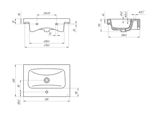 Тумба подвесная SanStar Noche 50 с раковиной Moduo 50 Графит софт от магазина Vanna-Vanna.ru!