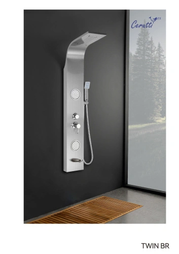 Душевая панель Ceruttispa TWIN BR CT9988 матовая нержавеющая сталь от магазина Vanna-Vanna.ru!