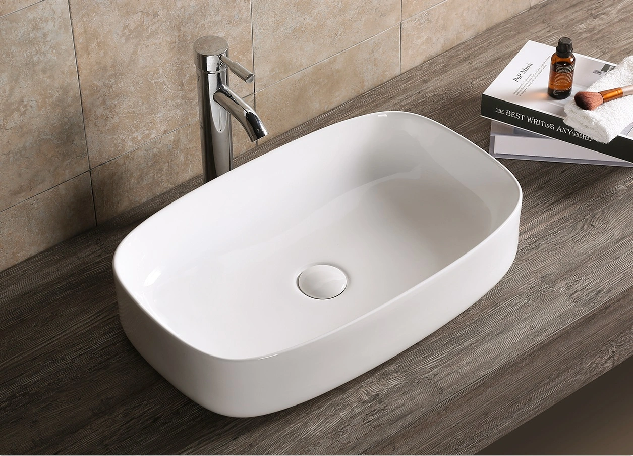 Раковина Ceruttispa CR0045 накладная, белая, прямоугольная 590х370х130 от магазина Vanna-Vanna.ru!