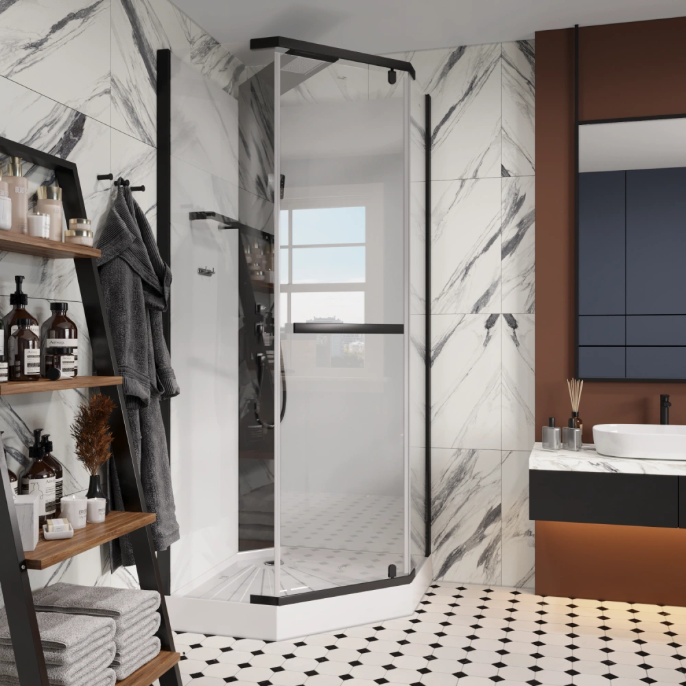 Душевая кабина Ceruttispa CHIKA901B без крыши (90x90x215-225) от магазина Vanna-Vanna.ru!