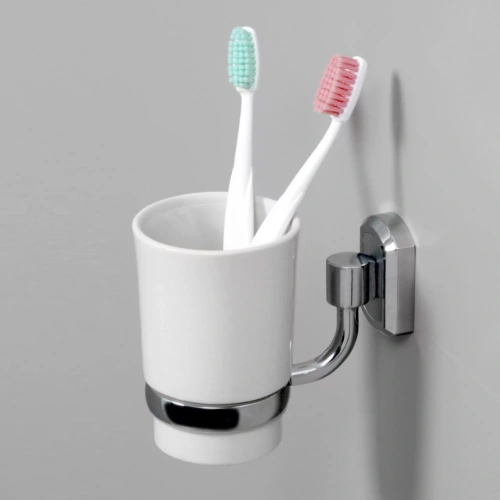 Стакан для щеток WasserKraft K-28128 хром, белый от магазина Vanna-Vanna.ru!