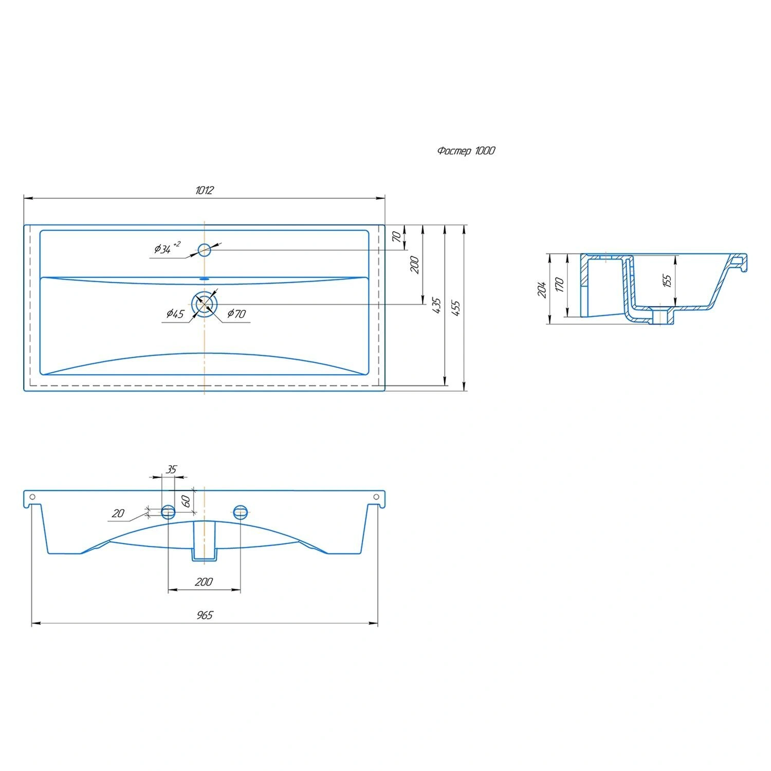 Тумба напольная SanStar Diva 100 с раковиной Фостер 100, Дуб вотан, графит софт от магазина Vanna-Vanna.ru!