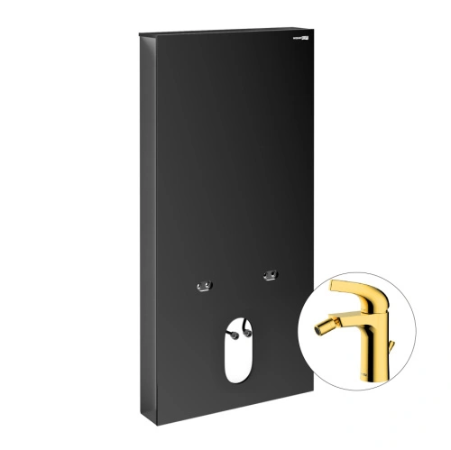 Комплект для биде со смесителем WasserKraft Naab 86BDT.050.BL.SQ7106 инсталляция (пристенный модуль) от магазина Vanna-Vanna.ru!