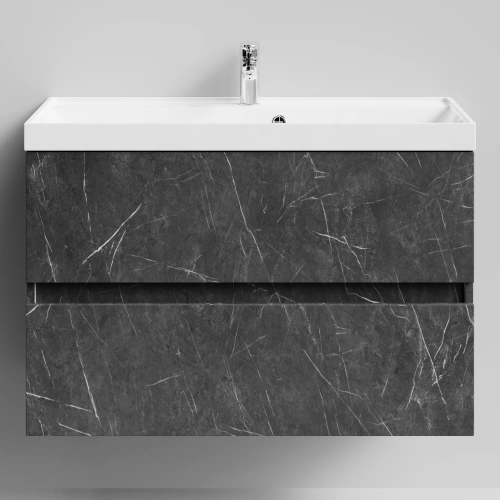 Тумба с раковиной Vod-ok Бест 90  подвесная, Мрамор Графит софт тач от магазина Vanna-Vanna.ru!