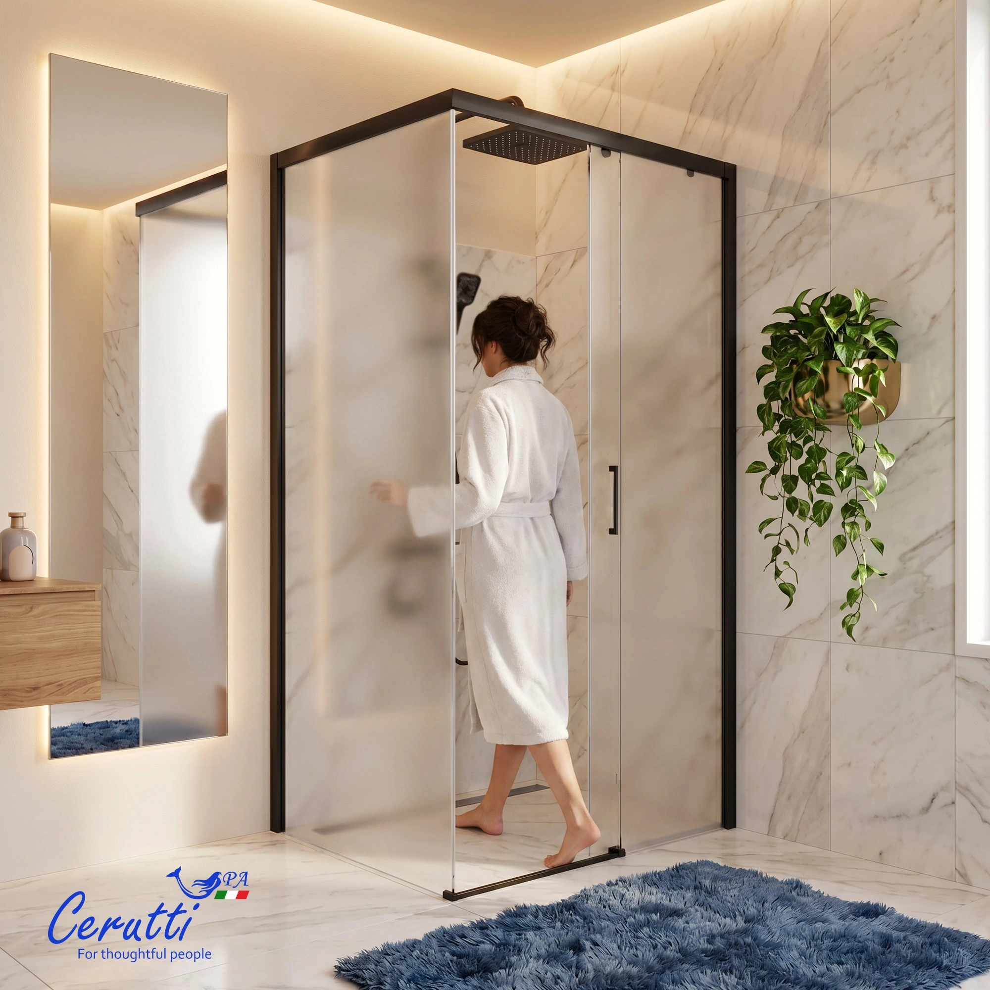 Душевое ограждение Ceruttispa ВИТО (VITO) 110BF R (110x80x195) от магазина Vanna-Vanna.ru!