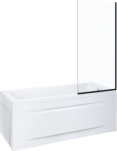 Стеклянная шторка Erlit ER2480B1 800x140 см профиль черный от магазина Vanna-Vanna.ru!