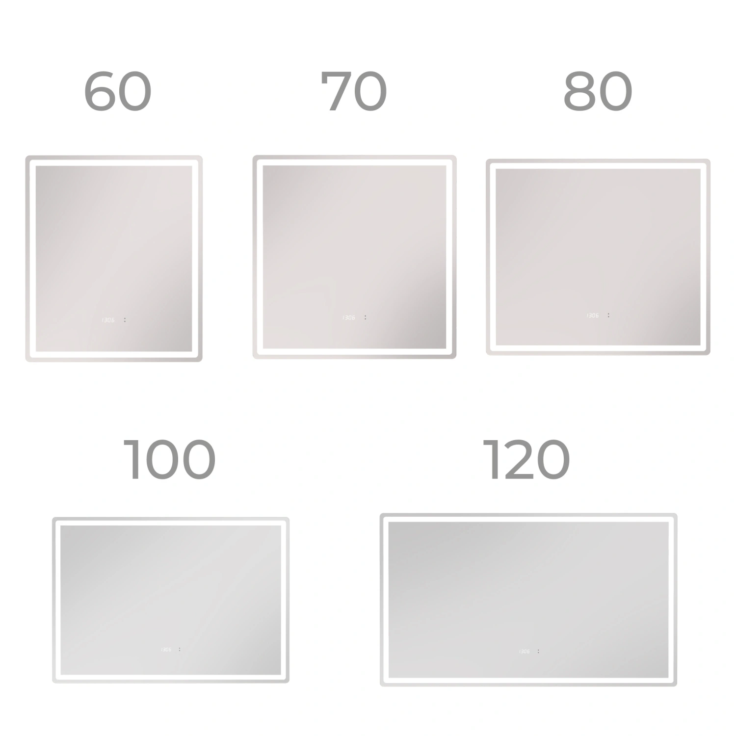 Зеркало Vigo Geometry Luxe 600 свет, сенсор, часы, антизапотевание от магазина Vanna-Vanna.ru!