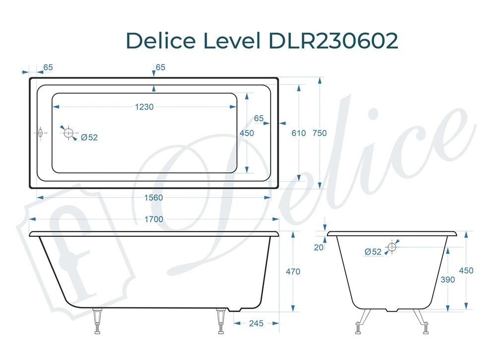 Ванна чугунная Delice Level 170х75 DLR230602 от магазина Vanna-Vanna.ru!
