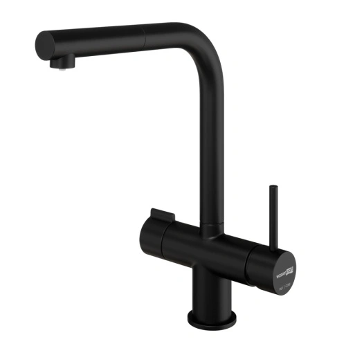 Смеситель для кухни под фильтр с выдвижной лейкой WasserKraft A8967 черный Soft-touch от магазина Vanna-Vanna.ru!