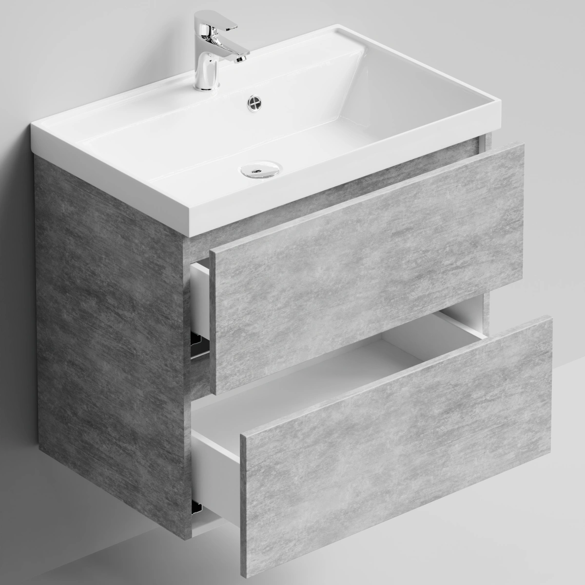 Тумба с раковиной Vod-ok Бест 70  подвесная, Горный камень от магазина Vanna-Vanna.ru!