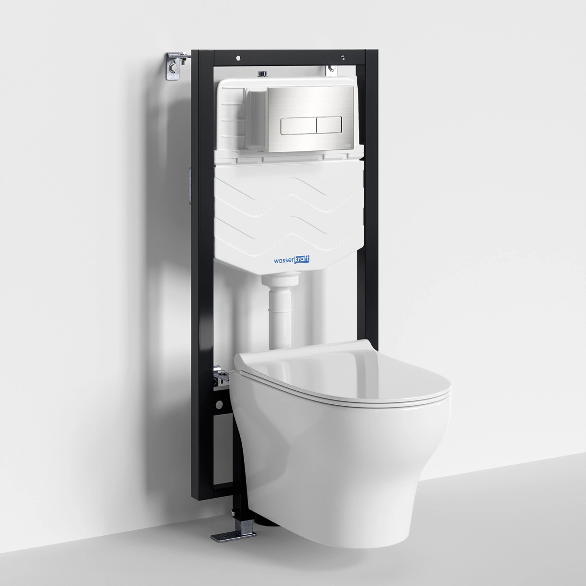 Унитаз подвесной WasserKRAFT 56TLT.010.ME.BN03.H001 с инсталляцией и кнопкой, белый от магазина Vanna-Vanna.ru!
