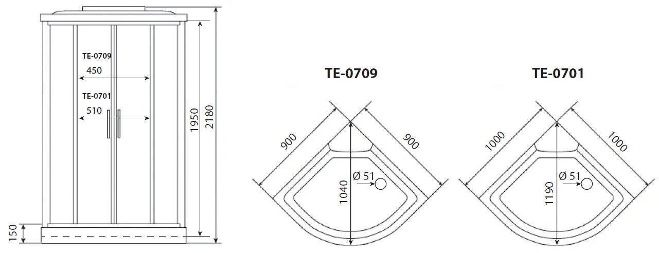 Душевая кабина Timo eco TE-0709 90*90*218, турецкая баня хамам, стульчик прозрачный от магазина Vanna-Vanna.ru!
