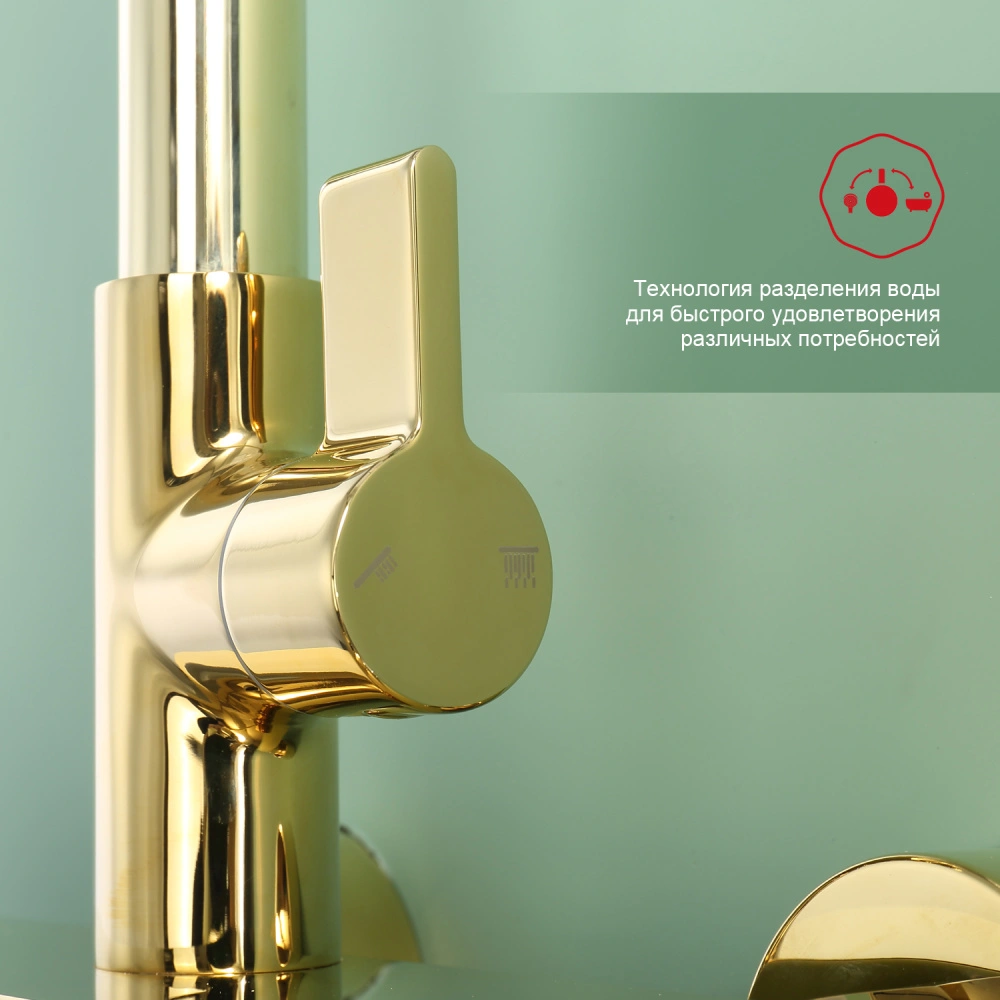 Душевая система Raglo R50.24.23, золото от магазина Vanna-Vanna.ru!