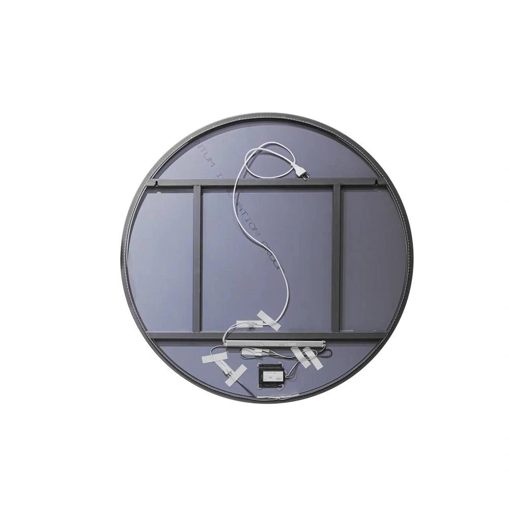 Зеркало Dreja SHINE 80x80 см, метал. рама, черный, беск. сенсор, LED-подсветка, диммер от магазина Vanna-Vanna.ru!