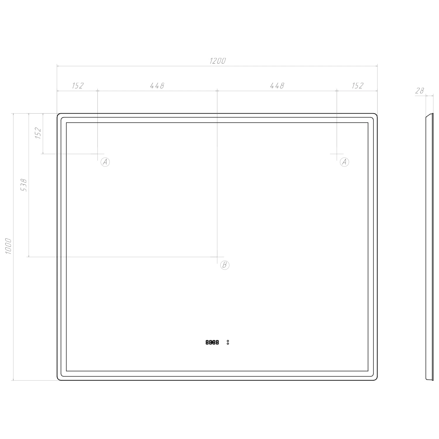 Зеркало Vigo Roberta Luxe 120 свет, сенсор, часы, антизапотевание от магазина Vanna-Vanna.ru!