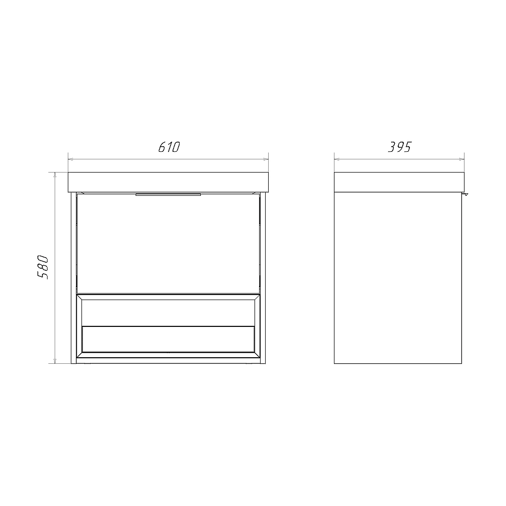 Тумба подвесная Comforty Иматра-60 бетон светлый/антрацит с раковиной CF19696BX-60 от магазина Vanna-Vanna.ru!