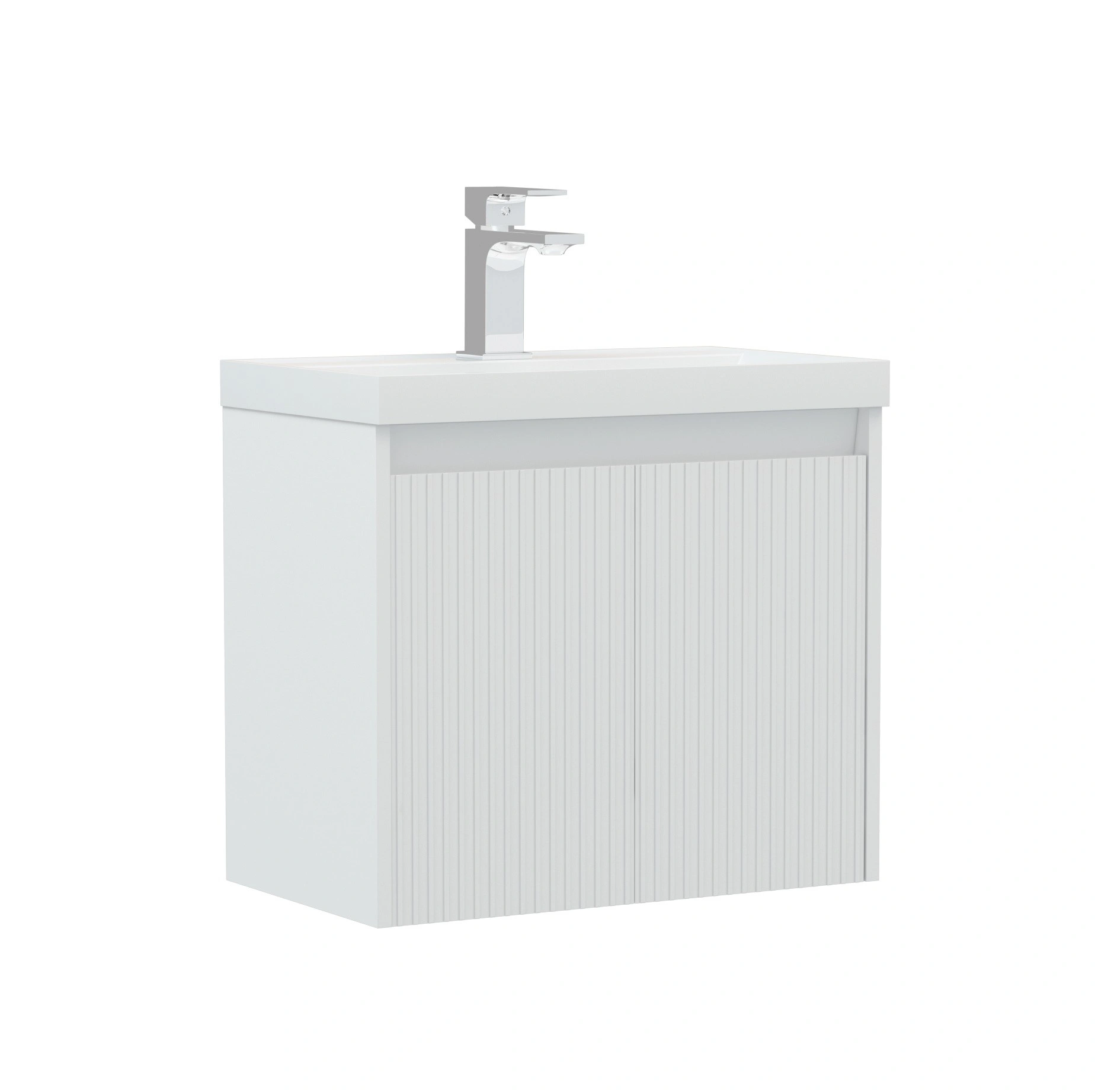 Тумба подвесная Corozo Блисс 60, белый, с раковиной Classica Slim 60 от магазина Vanna-Vanna.ru!