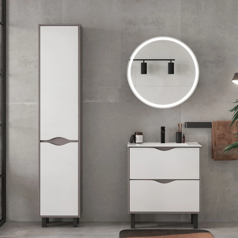 Зеркальный шкаф EQUIL Smile LED D70 графит софт от магазина Vanna-Vanna.ru!