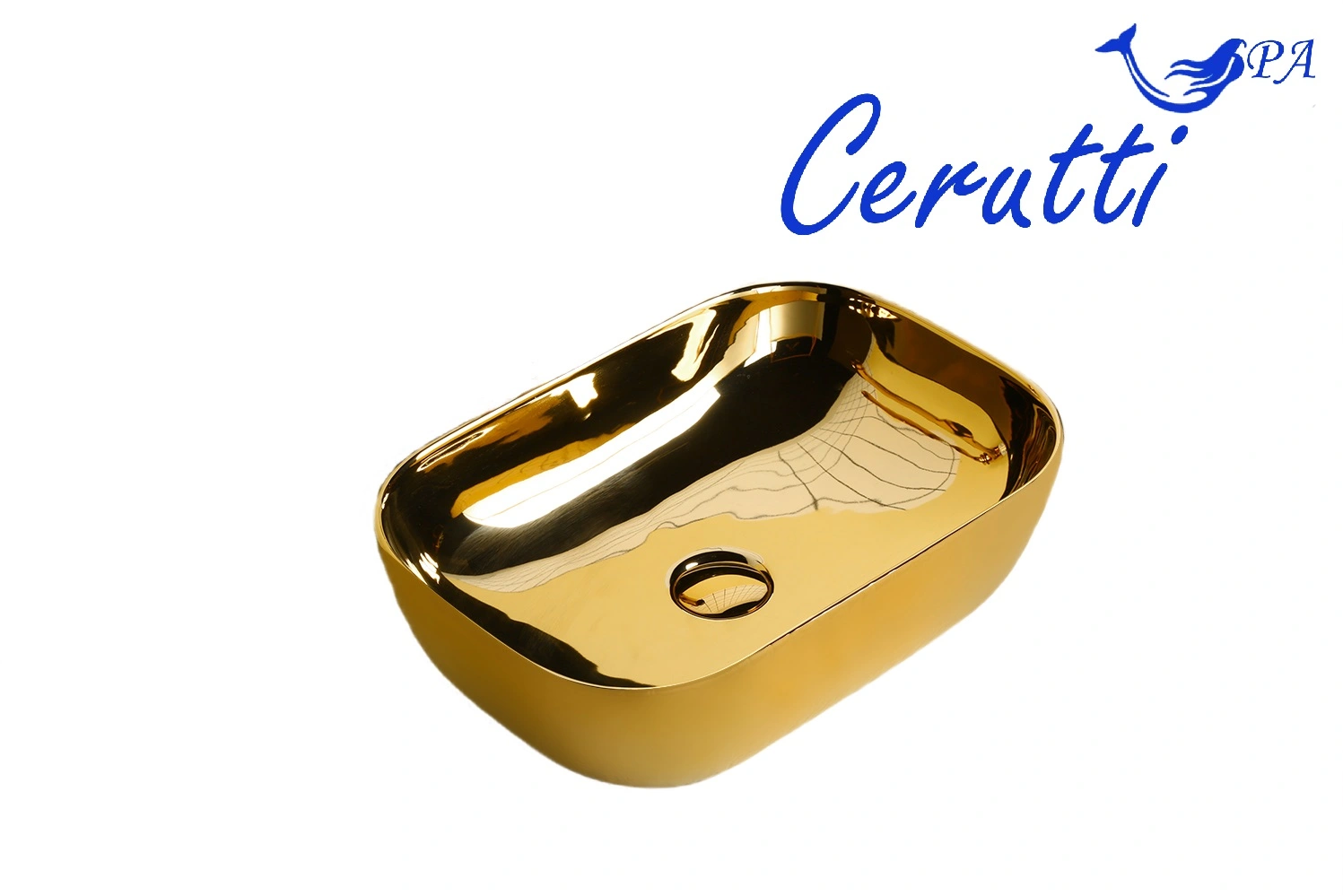 Раковина Ceruttispa CR0078B накладная, золото, прямоугольная 460х330х135 от магазина Vanna-Vanna.ru!