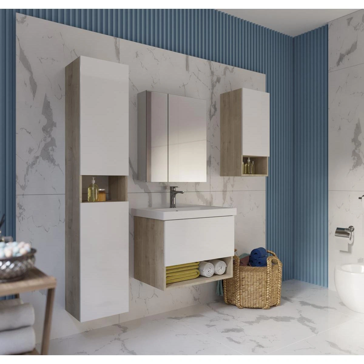 Пенал Dreja Perfecto 35 см, дуб эврика/белый