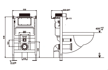 Инсталляция для подвесного унитаза IBERICA BLANCA SILENCIO PNEUMATICO CORTO с пневматическим управлением (IB.800APC) от магазина Vanna-Vanna.ru!