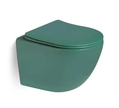 Унитаз SantiLine SL-5107 подвесной, с микролифтом, зеленый матовый от магазина Vanna-Vanna.ru!