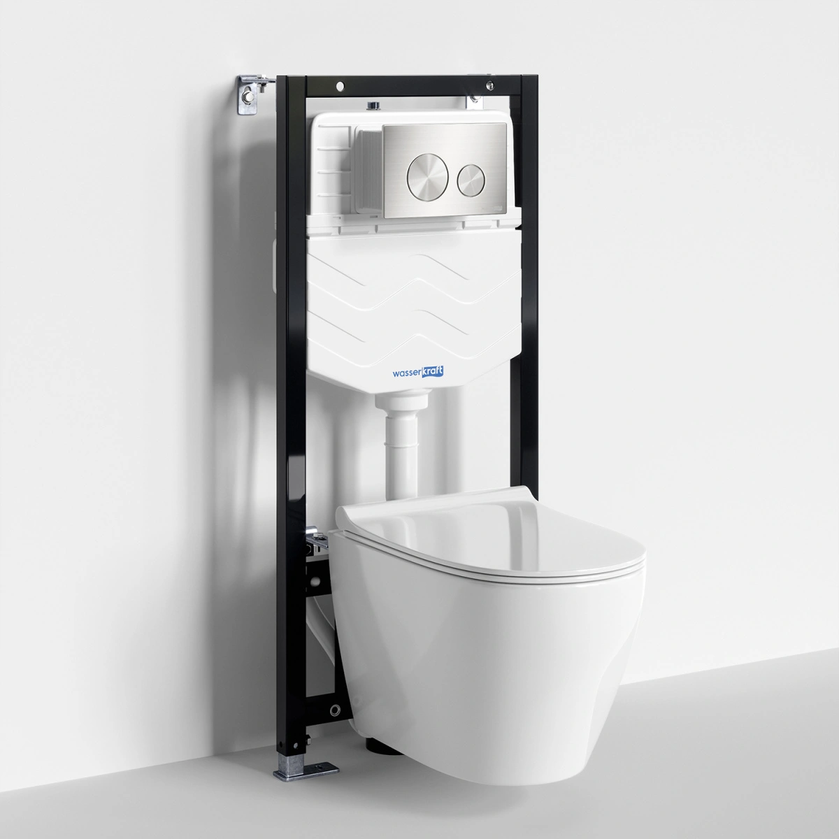 Унитаз подвесной WasserKRAFT 10TLT.010.ME.BN02.H002 с инсталляцией и кнопкой, белый от магазина Vanna-Vanna.ru!
