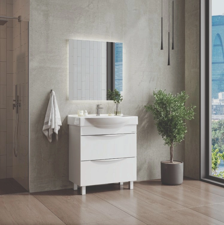 Тумба Onika Навиа 65 с раковиной Беверли 65 напольная, белая от магазина Vanna-Vanna.ru!