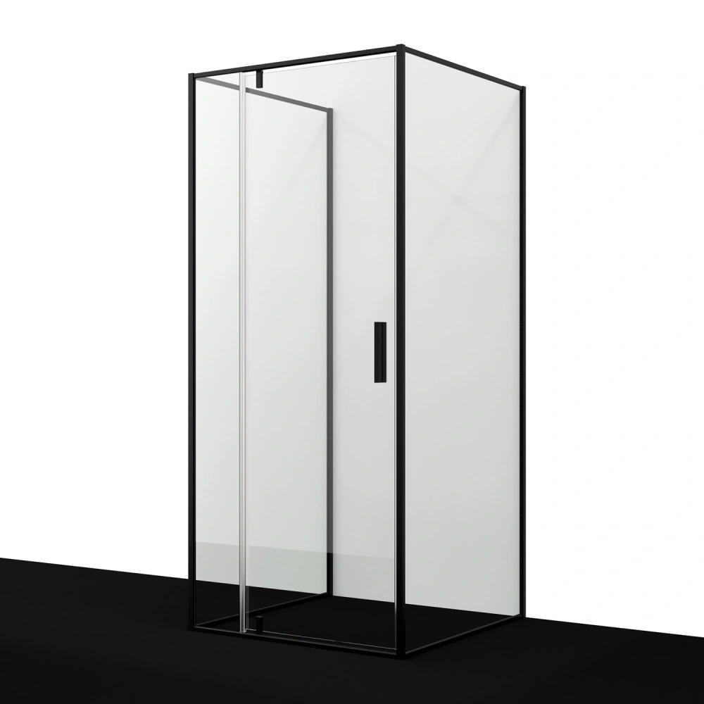 Душевой уголок WasserKraft Elbe 74P43 90х90 квадратный, без поддона, прозрачное стекло, черный матовый от магазина Vanna-Vanna.ru!