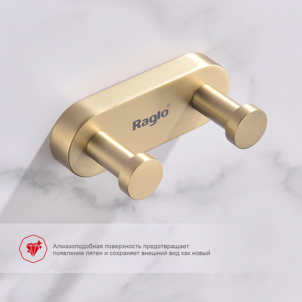 Крючок Raglo R300.052.03, золотой сатин от магазина Vanna-Vanna.ru!