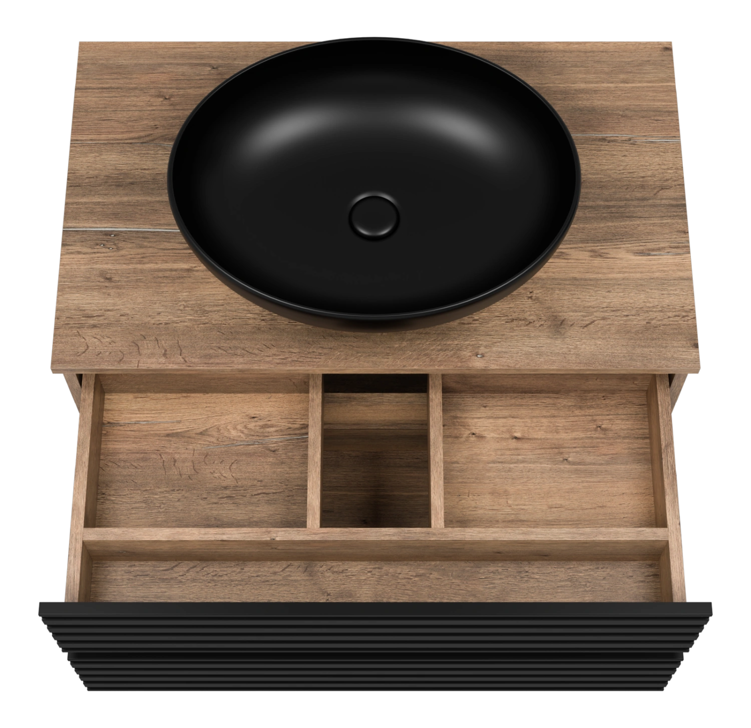 Тумба с раковиной Brevita Dakota 80 подвесная, черный/дуб галифакс от магазина Vanna-Vanna.ru!