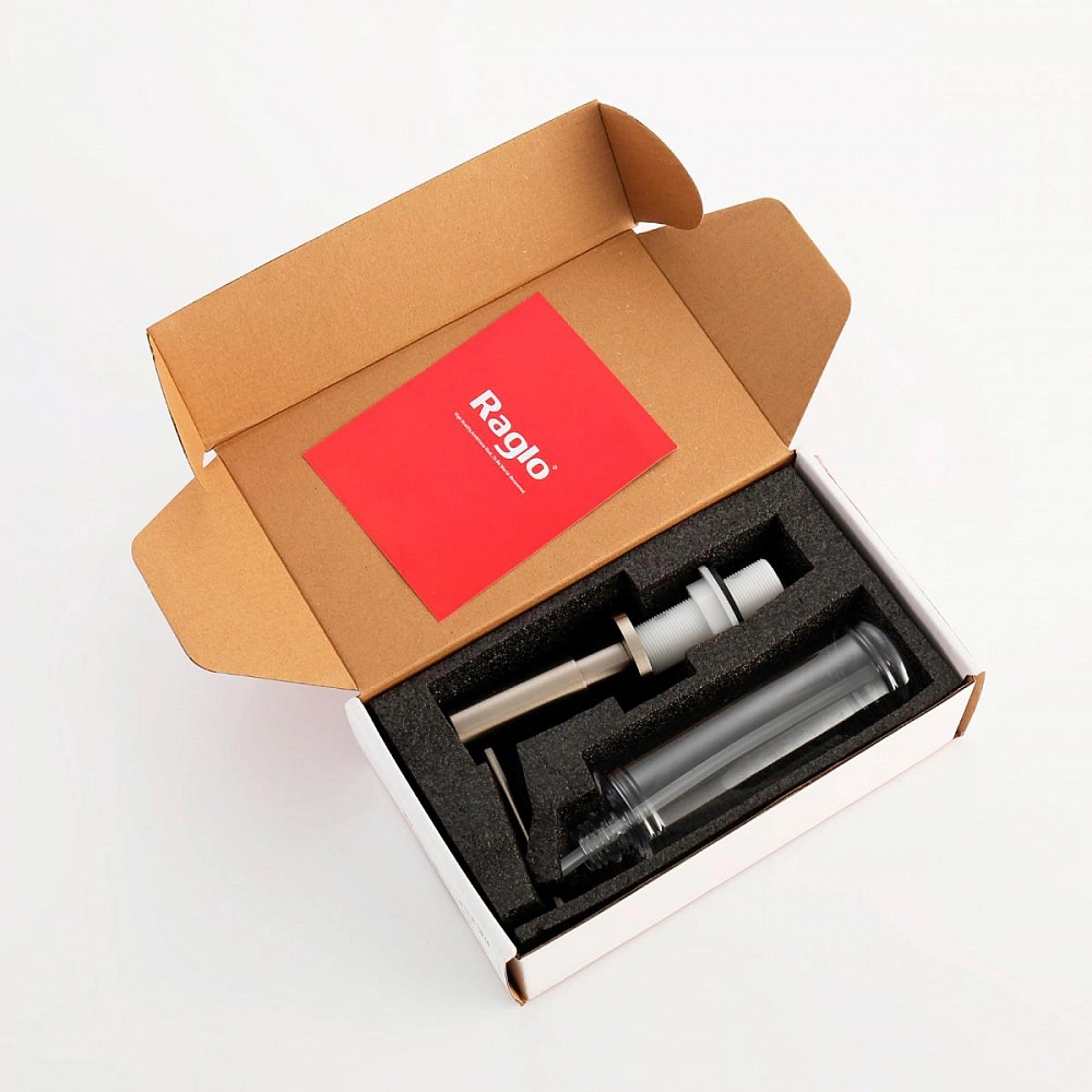 Дозатор для моющего средства Raglo встраиваемый R720.02.05 латунь, сатин от магазина Vanna-Vanna.ru!