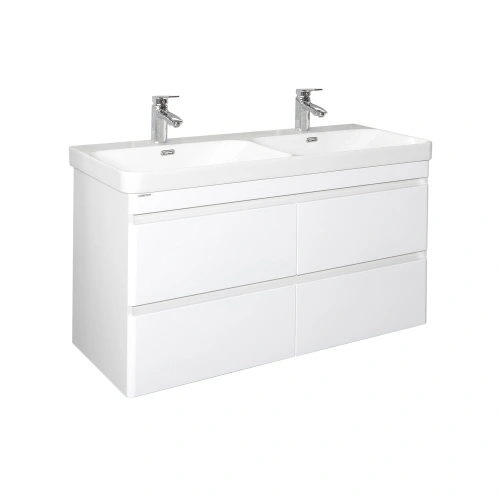 Тумба подвесная Comforty Енисей-120 белый глянец c раковиной CF19595BX-120D от магазина Vanna-Vanna.ru!