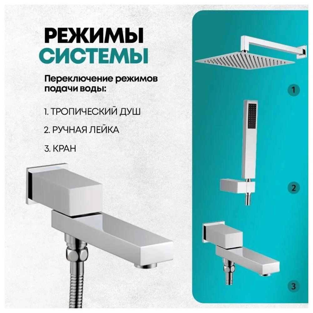 Душевая система встраиваемая Grocenberg GB5089CR-1, хром от магазина Vanna-Vanna.ru!