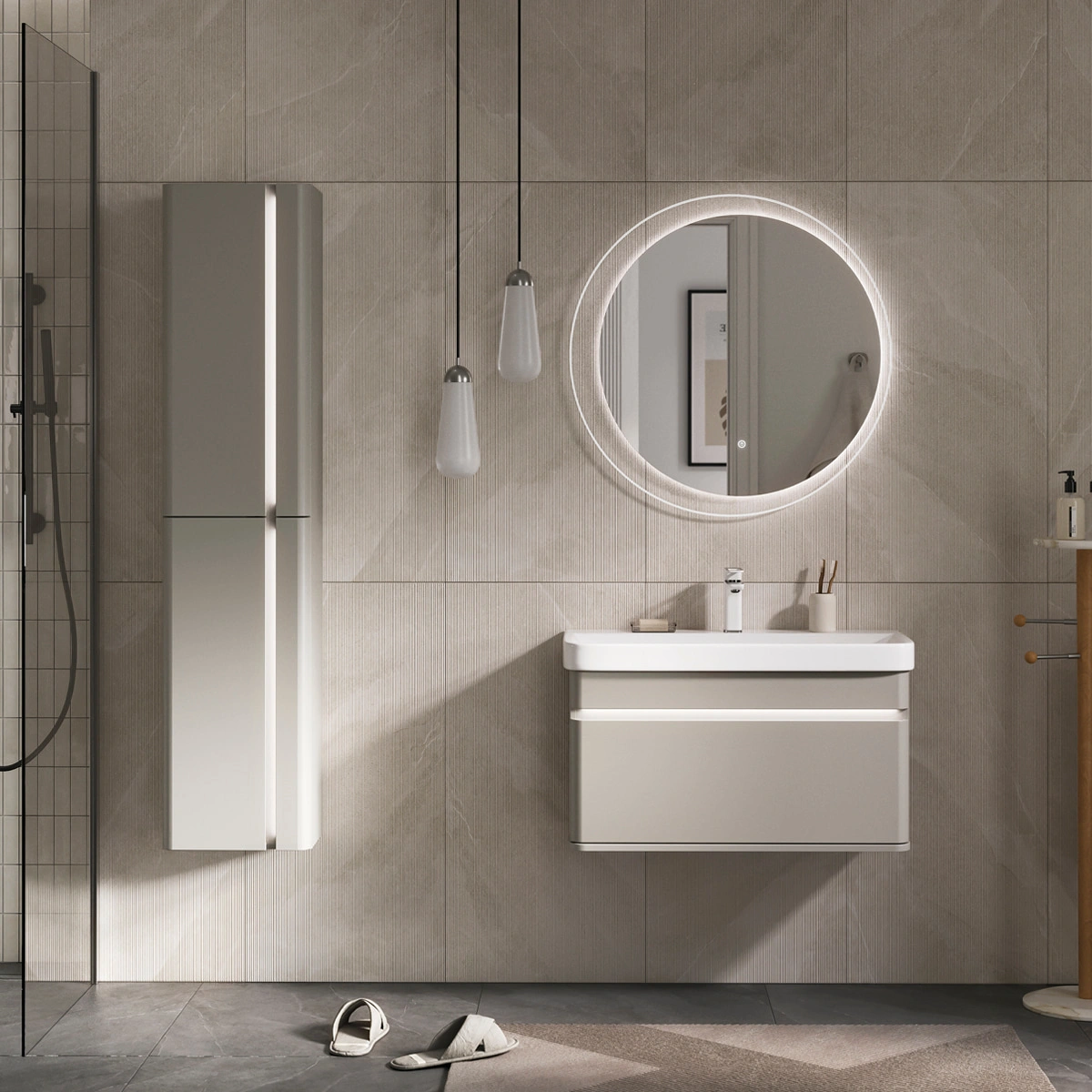 Зеркало EQUIL Elegante D80 с подсветкой, амарок от магазина Vanna-Vanna.ru!