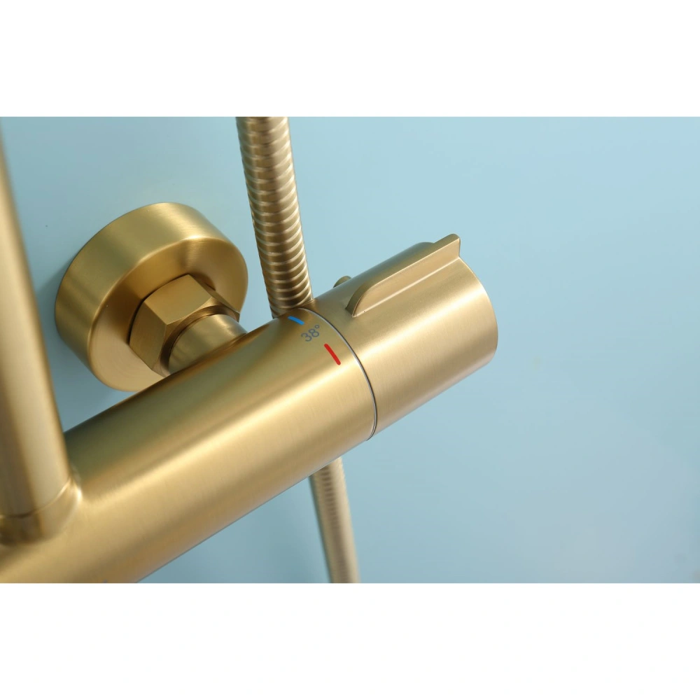 Душевая система с термостатом Raglo R20.26.03, сатин золотой от магазина Vanna-Vanna.ru!