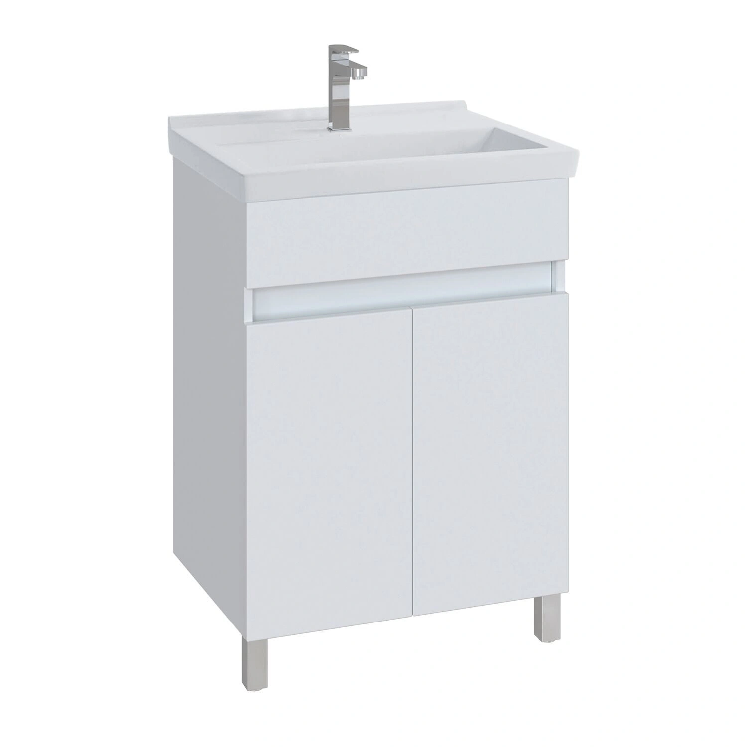 Тумба напольная SanStar Квадро 50 с раковиной Сомо 50 белый