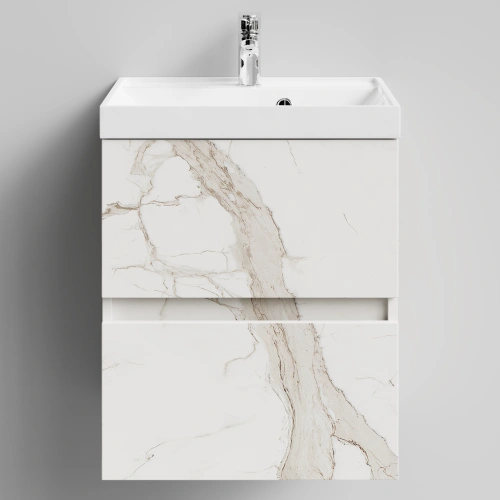 Тумба с раковиной Vod-ok Бест 50  подвесная, Мрамор Белый натур милк от магазина Vanna-Vanna.ru!
