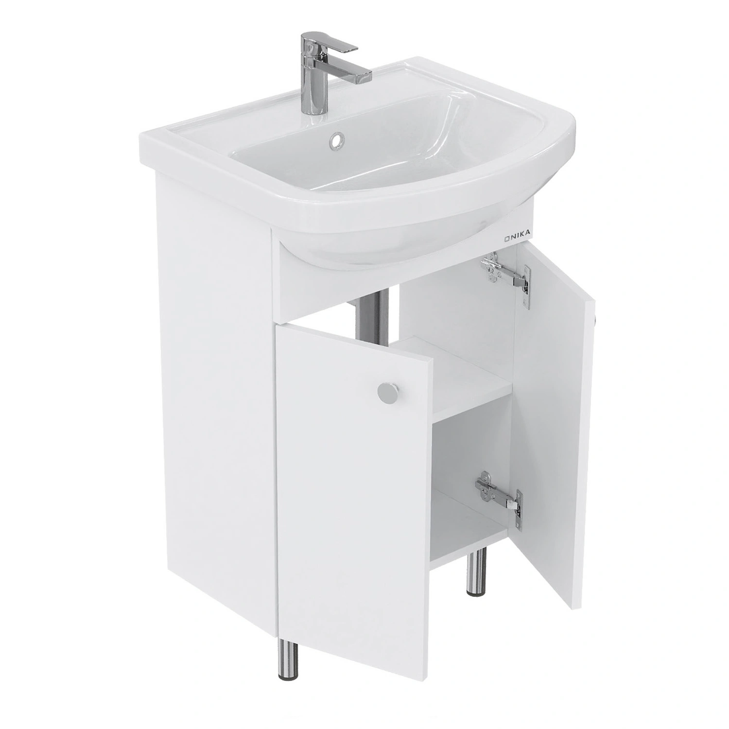 Тумба с раковиной Onika Крит 52 напольная, собранная, белая