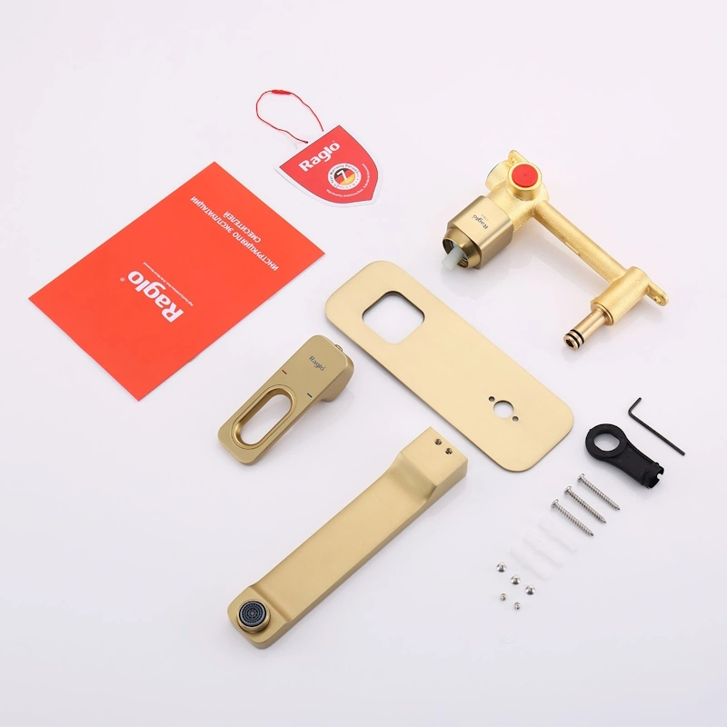 Смеситель для раковины встраиваемый Raglo R51.11.03, золотой сатин от магазина Vanna-Vanna.ru!