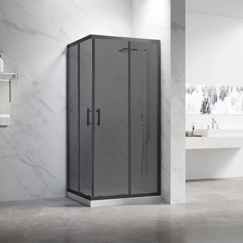 Душевой уголок Veconi RV27B-9090-05-C8 90х90 квадратный, без поддона, тонированное стекло, черный матовый от магазина Vanna-Vanna.ru!