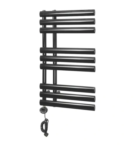 Полотенцесушитель электрический Domoterm Гамма П9 500х820 EL левый, черный матовый