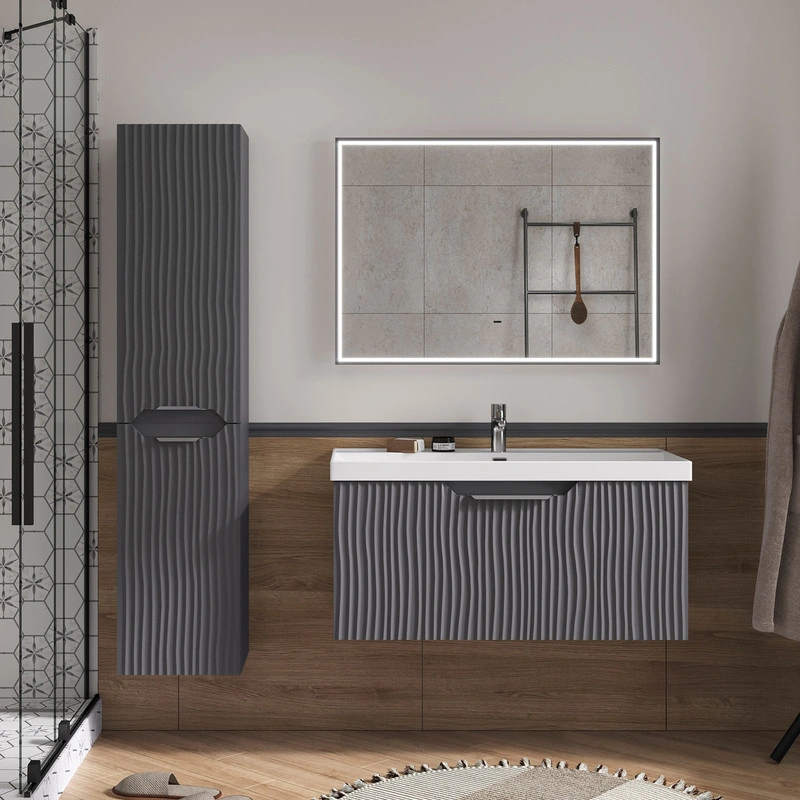 Пенал EQUIL Mirage 36 подвесной с корзиной графит софт, R от магазина Vanna-Vanna.ru!