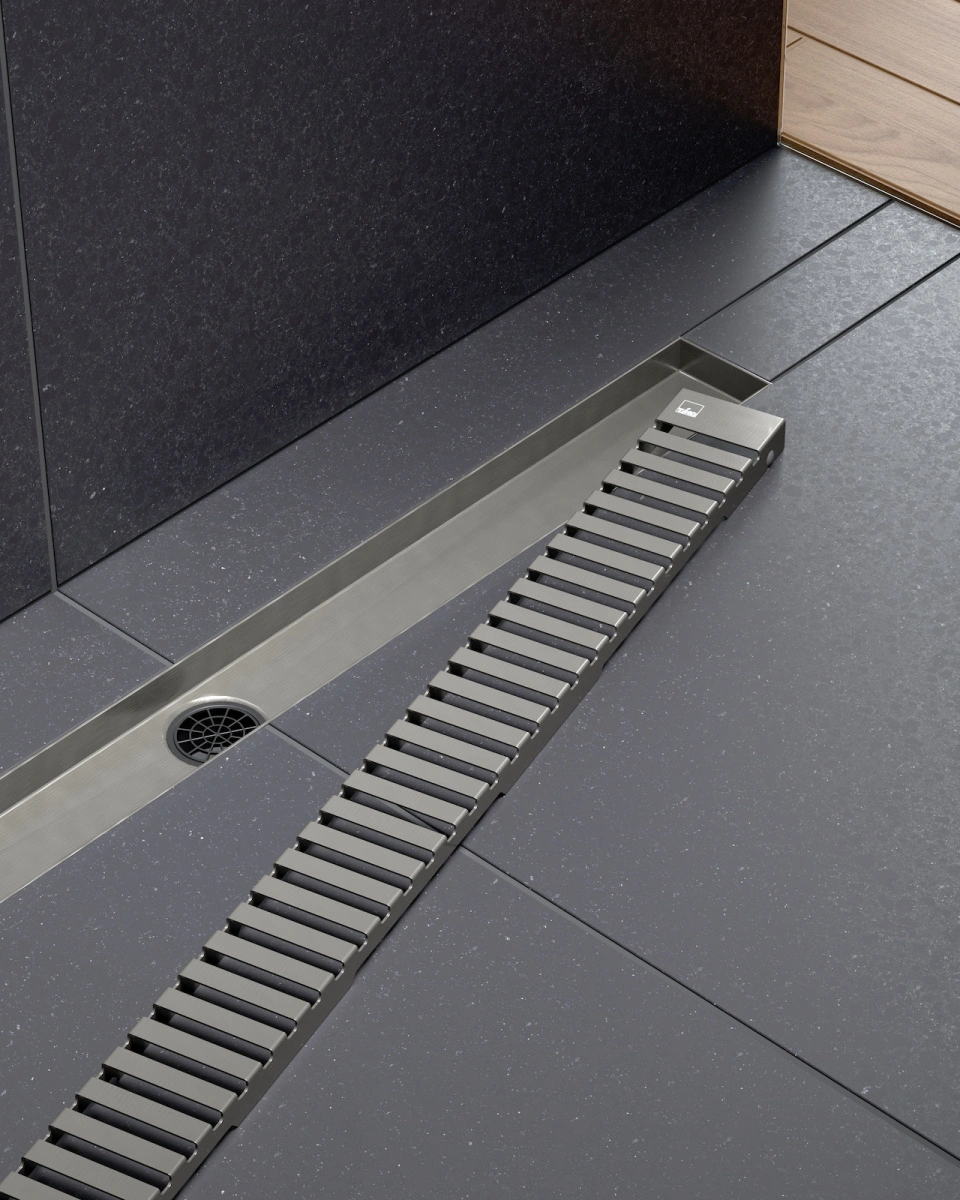 Душевой лоток TIMO Drain System 700 с вставкой "lines", Черное золото от магазина Vanna-Vanna.ru!